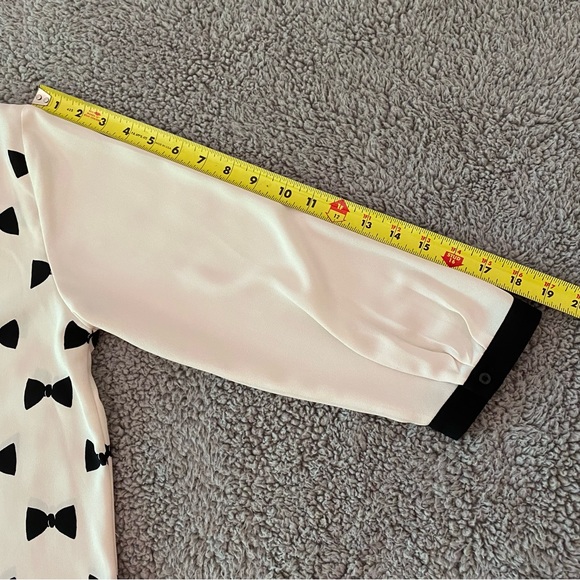 Lauren Conrad Blouse Black Bows Women Size Large - Picture 15 of 16